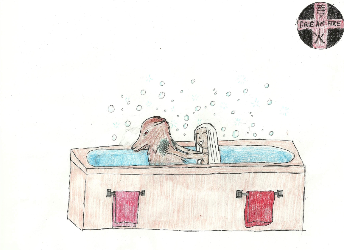 Worai hates baths.... by Dream_Fire