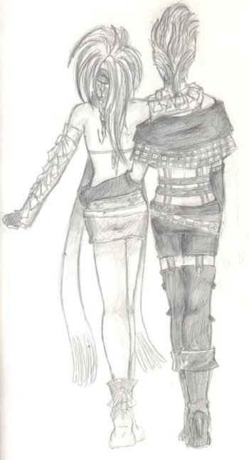 Rikku and Paine (shoujo-ai) by DreavRikku