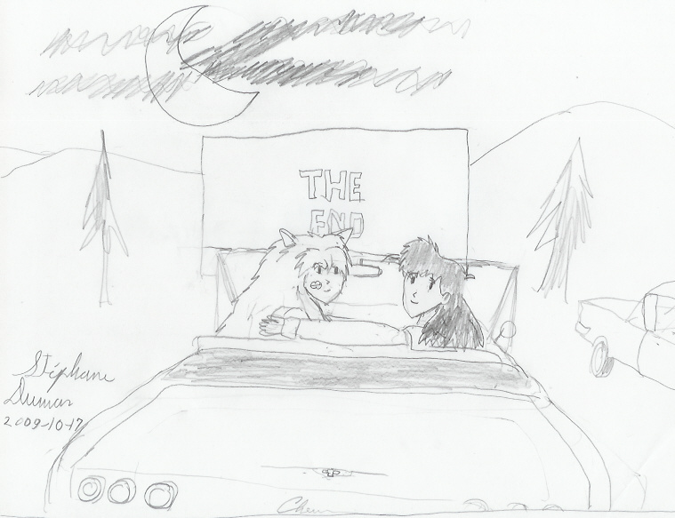 Inuyasha and Kagome at the drive-in by Dumas