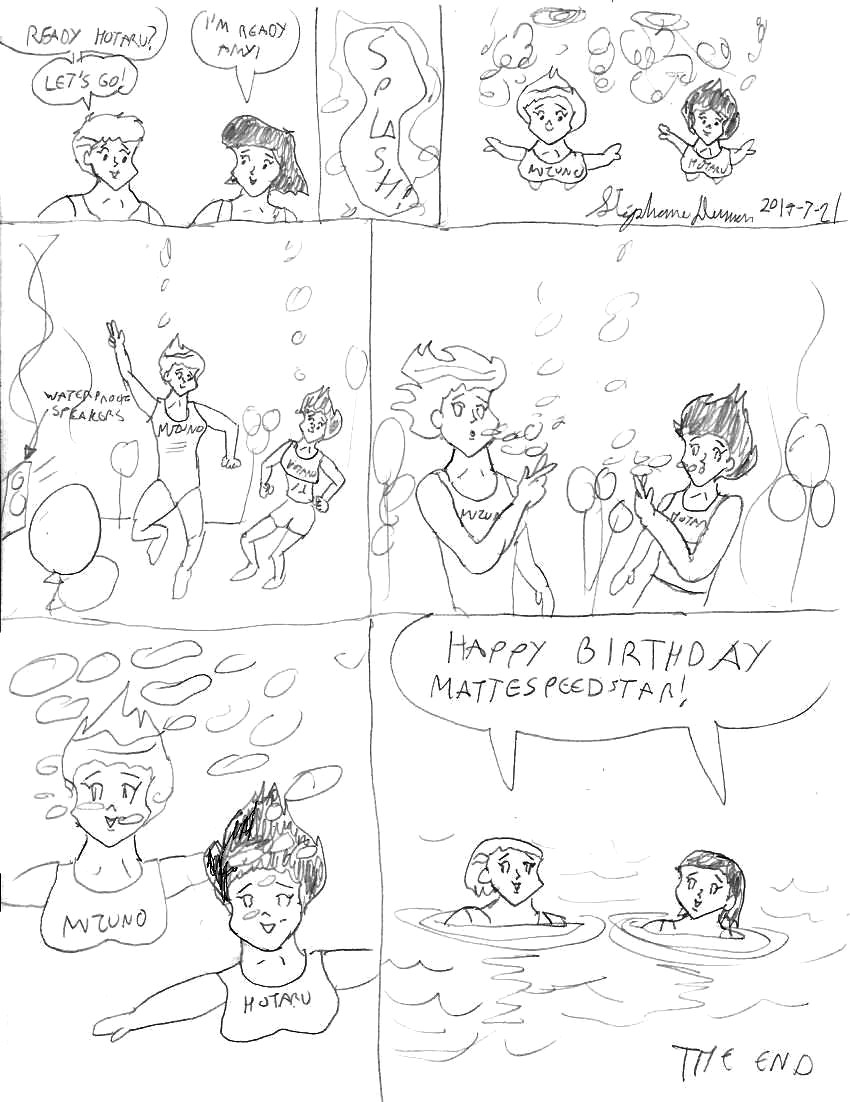 Underwater happy birthday party by Dumas