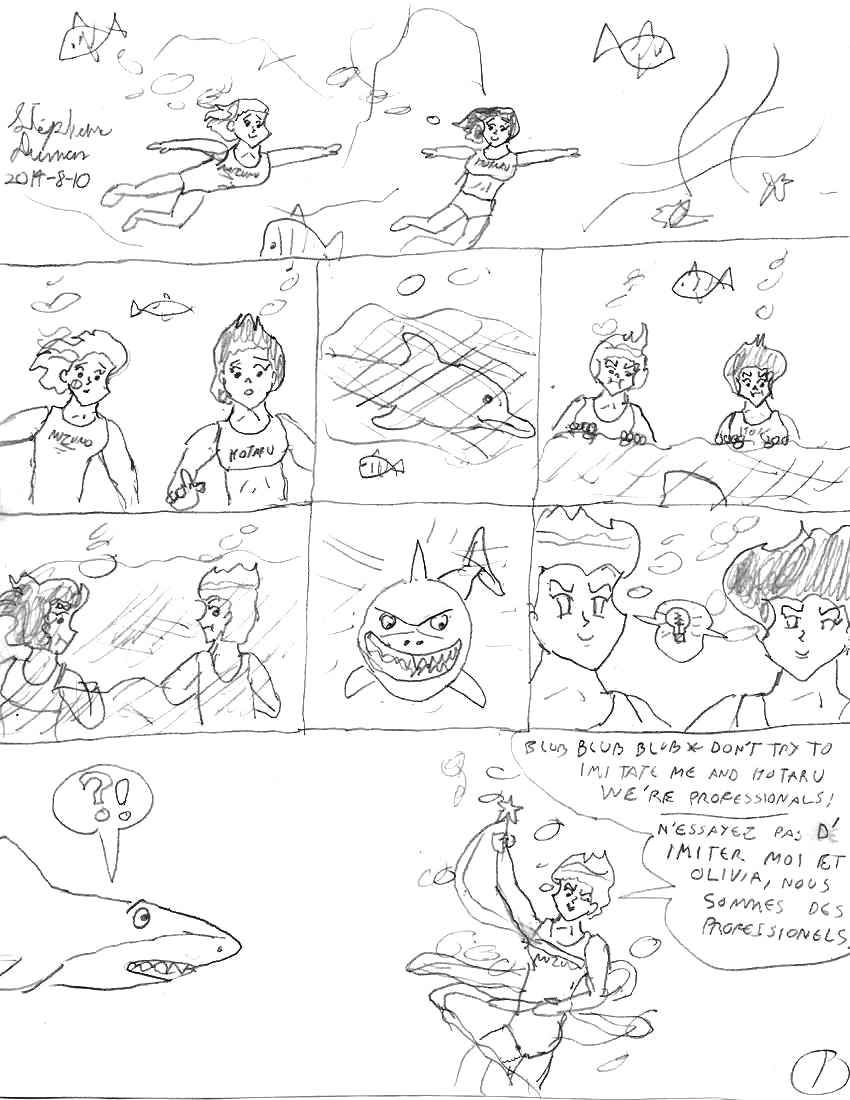 Aqua-Sailors and a dolphin page 1 by Dumas