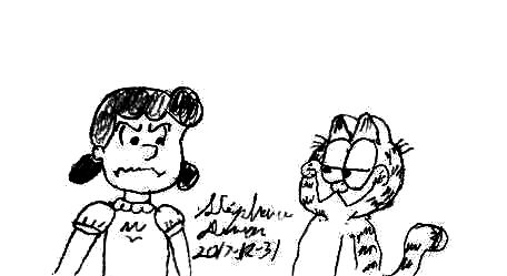 Lucy Van Pelt and Garfield by Dumas