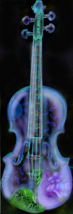 blue violin by dancingcupcake