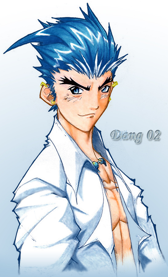 shiny blue hair by dangman02