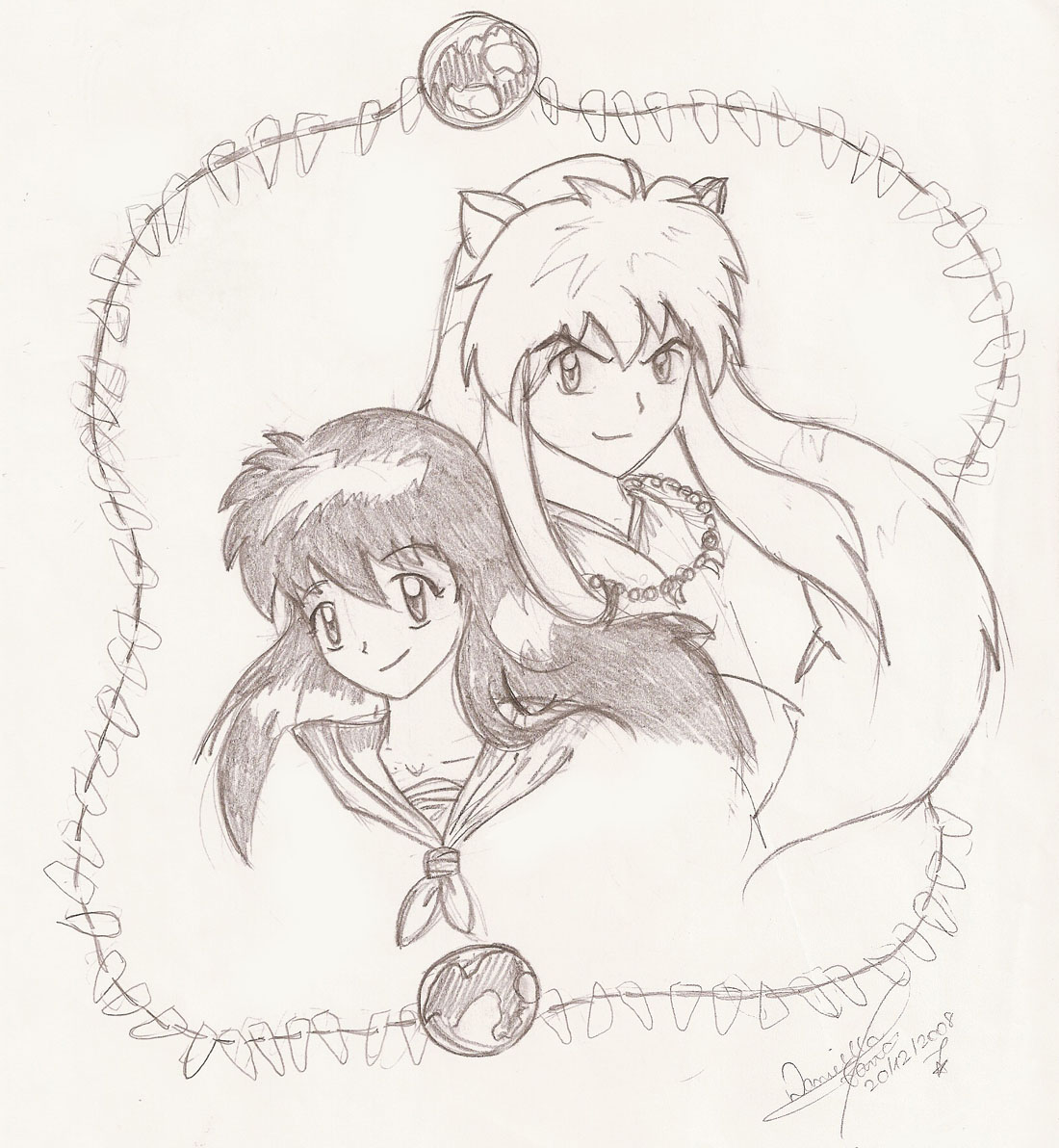 Kagome and InuYasha by daniparra