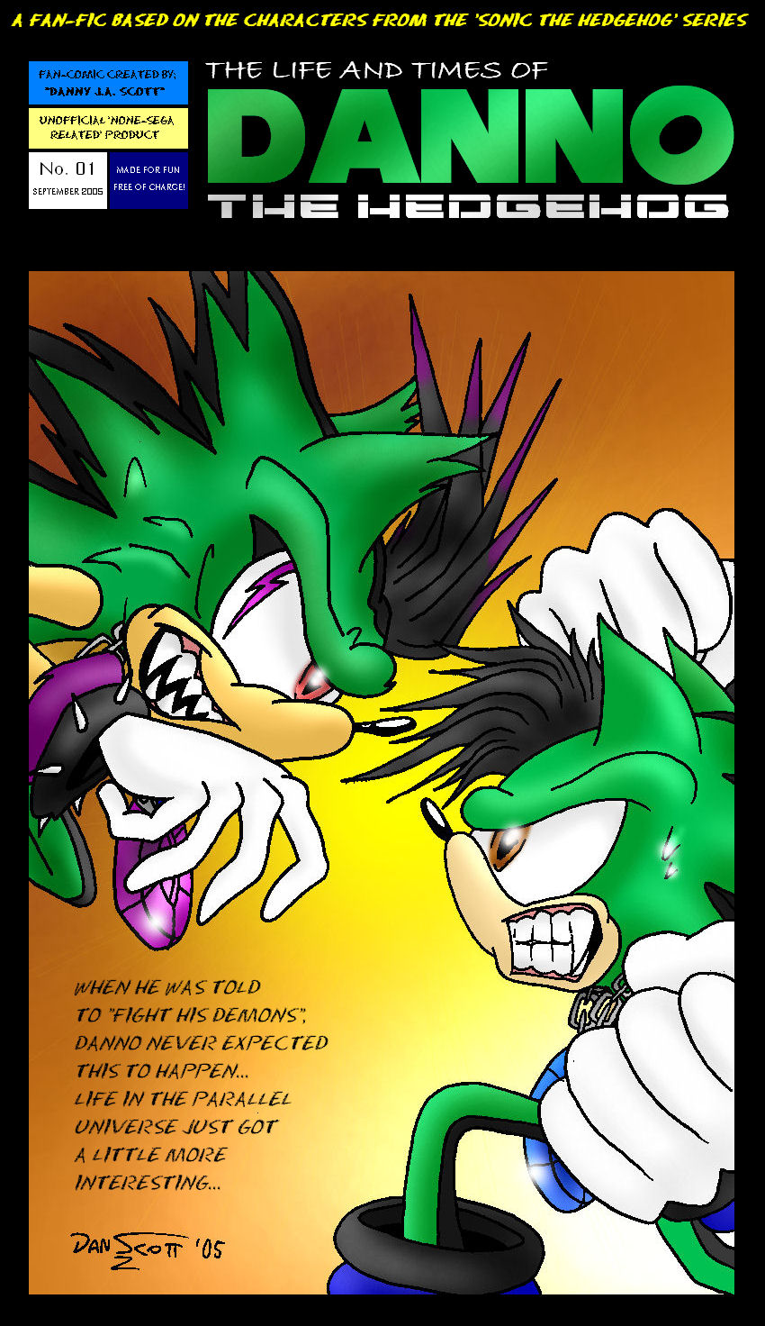 Danno the Hedgehog (prototype comic cover design) by dannyfox