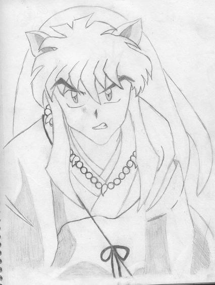 inuyasha non-colored by darkestmemory12