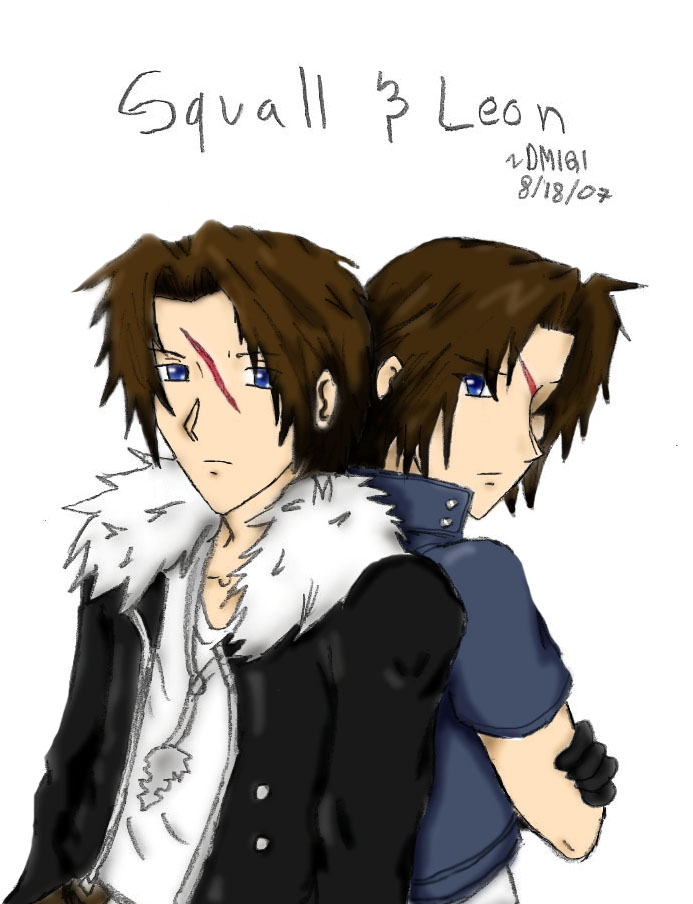 Squall and Leon 2 *colored :D* by darkmoogle121