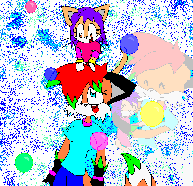 bubble carnaval with my cuzin maddy(testing paint) by darkness-the-chao