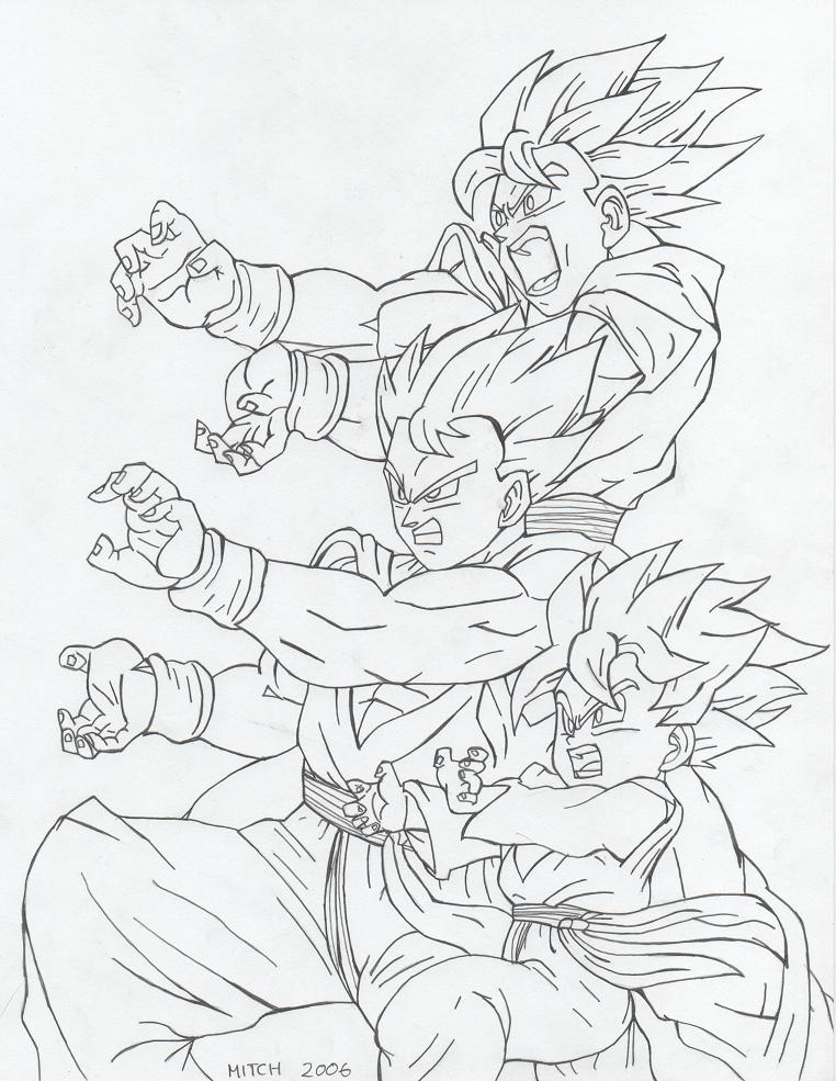 Goku,Gohan and Goten by darkprince00