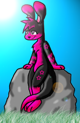 Pink and black ottsel == (hellgirl1990's Request) by darkravenofchaos
