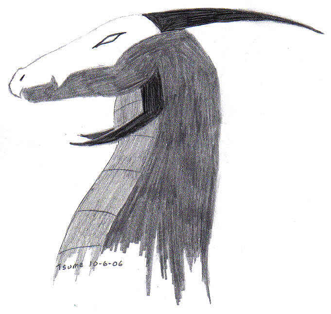 A skull-ish dragon by darktsumesan