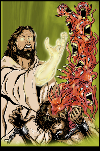 Jesus Vs Demons. by darnstrong