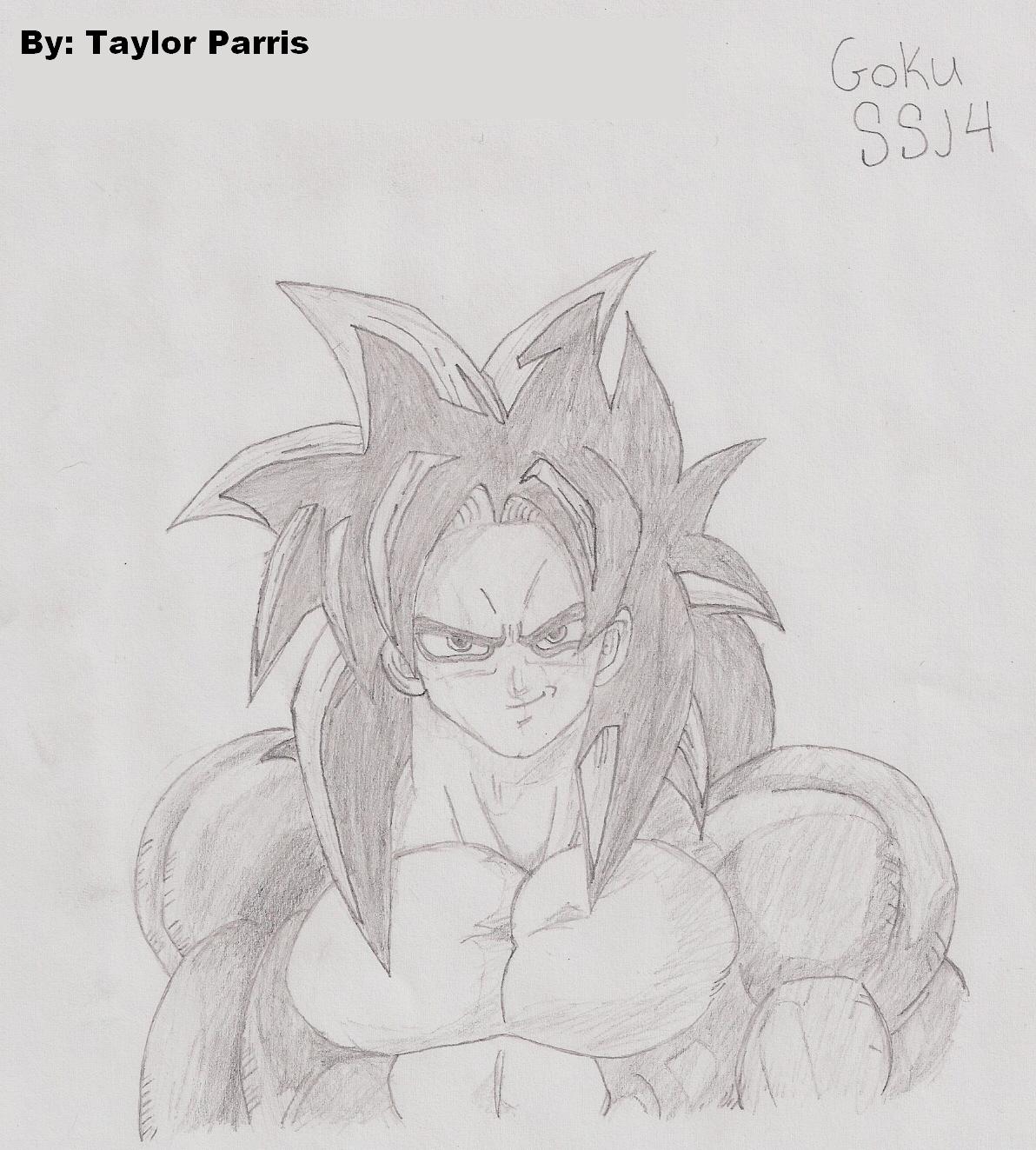 Goku super saiyan 4 pencil by dbzfan42094