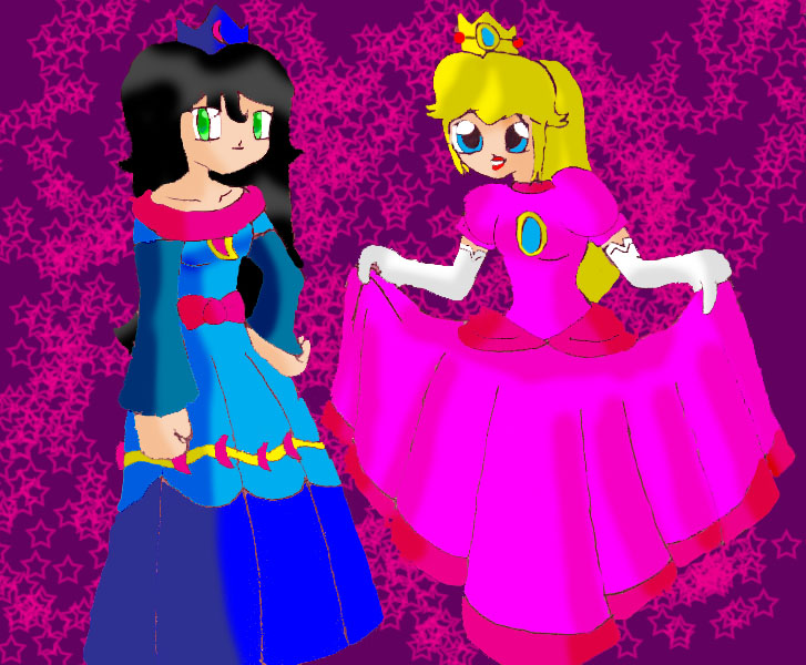 Peach and Luna (Request for AshleySorceress727) by deadmewtwo