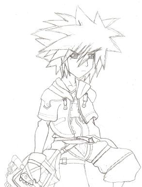 My first attempt at Sora *KH2* by demented_soul666