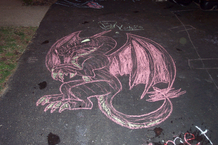 Chalk Dragon by demon_lord261