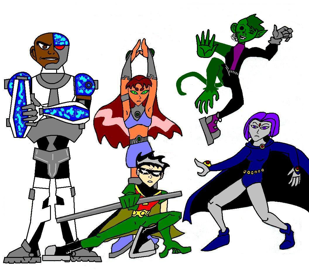 teen titans colored by demonfang