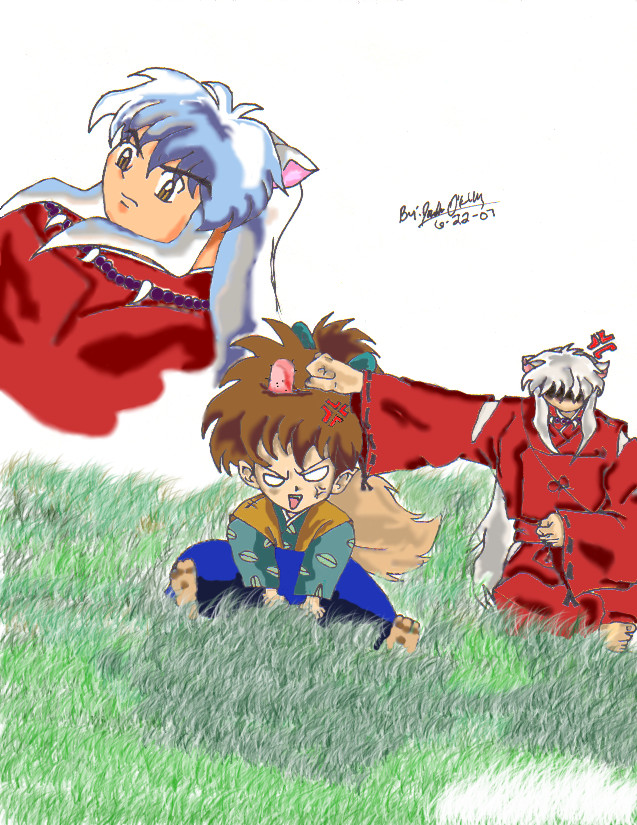 InuYasha and Shippo (entry for Blackbird's contest) by demonofsand