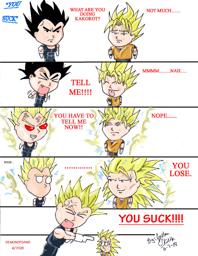 You Suck (Goku/Vegeta Chibi fight) by demonofsand