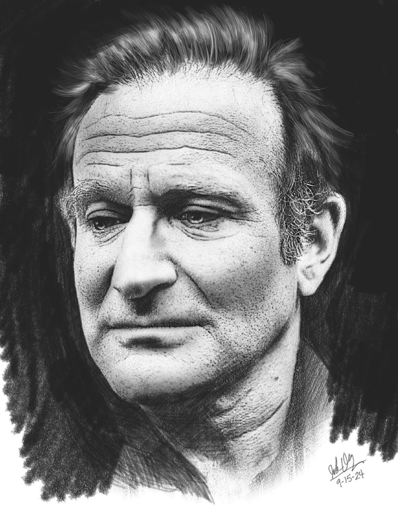 Robin Williams portrait study by demonofsand