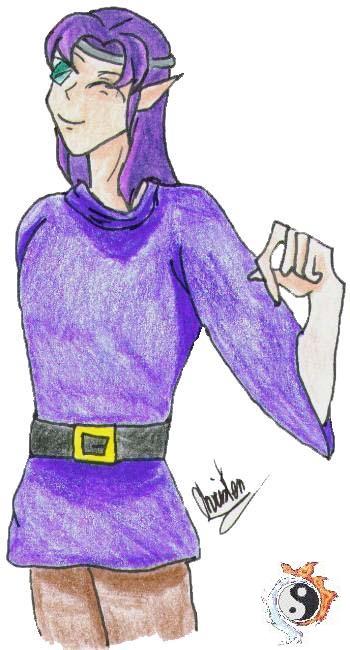 purple haired elf by demonwerewolf666