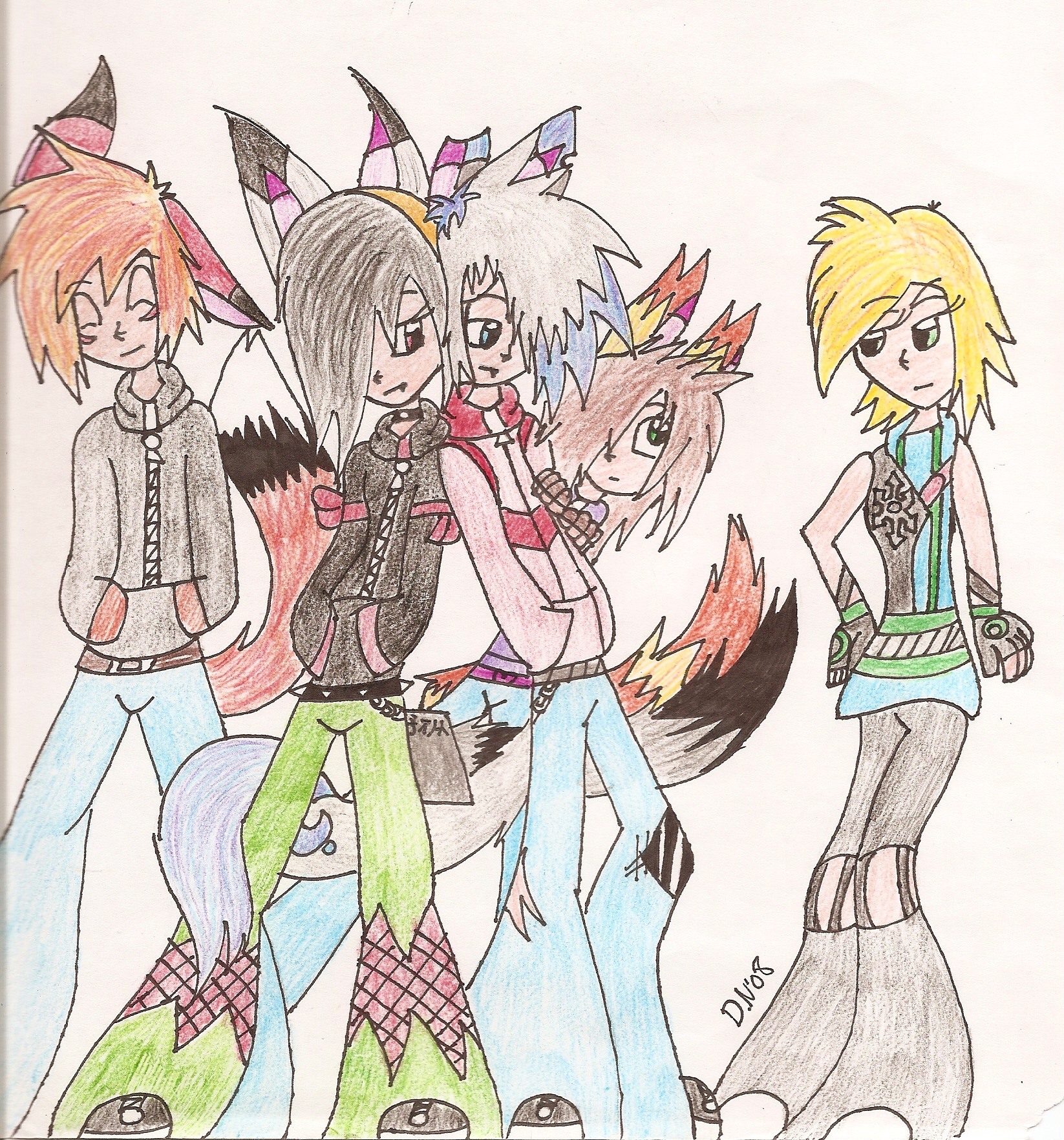 Riley, Yasmin, Rory, Soren, and Rose by desertbreeze