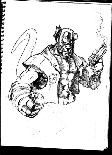 sketch of hellboy by diggs421