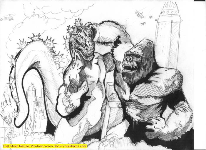 Godzilla vs King Kong by diggs421