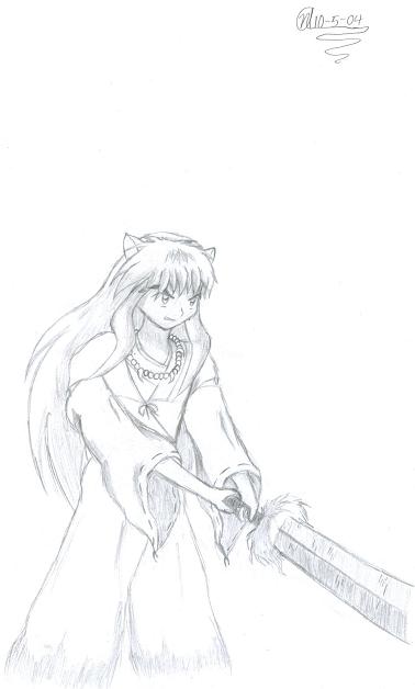 Inuyasha with sword by din257