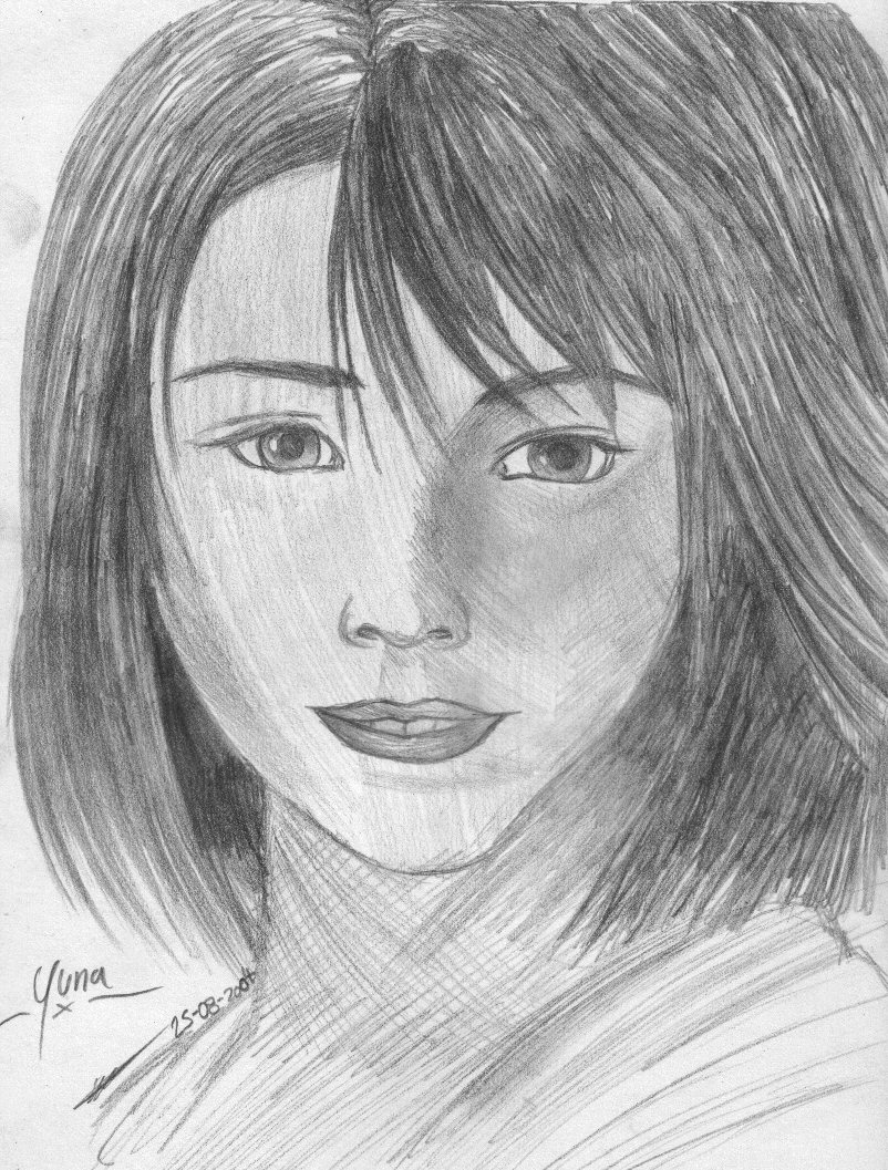Realistic Yuna Portrait -2- by dj_leeroy