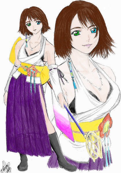 Yuna drawn by Razael, coloured by me by dj_leeroy