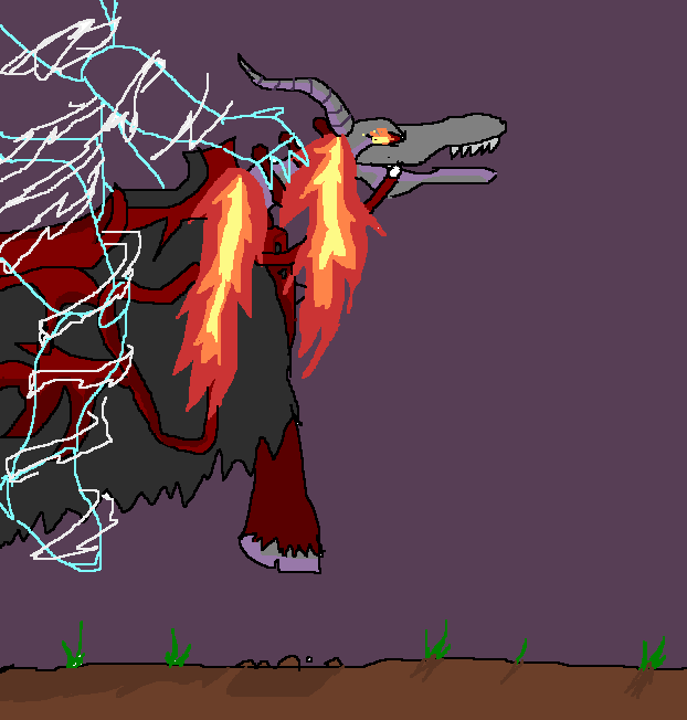 Flaming Skeletal Warhorse by dnaphantom