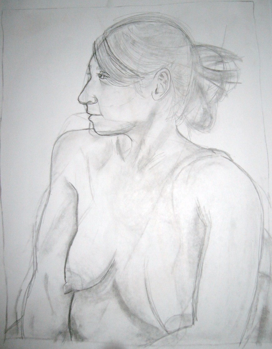 Live nude sketch 1 by dorkyrunner