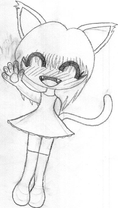 Scary, Hyper Chibi Cat Girl by draga