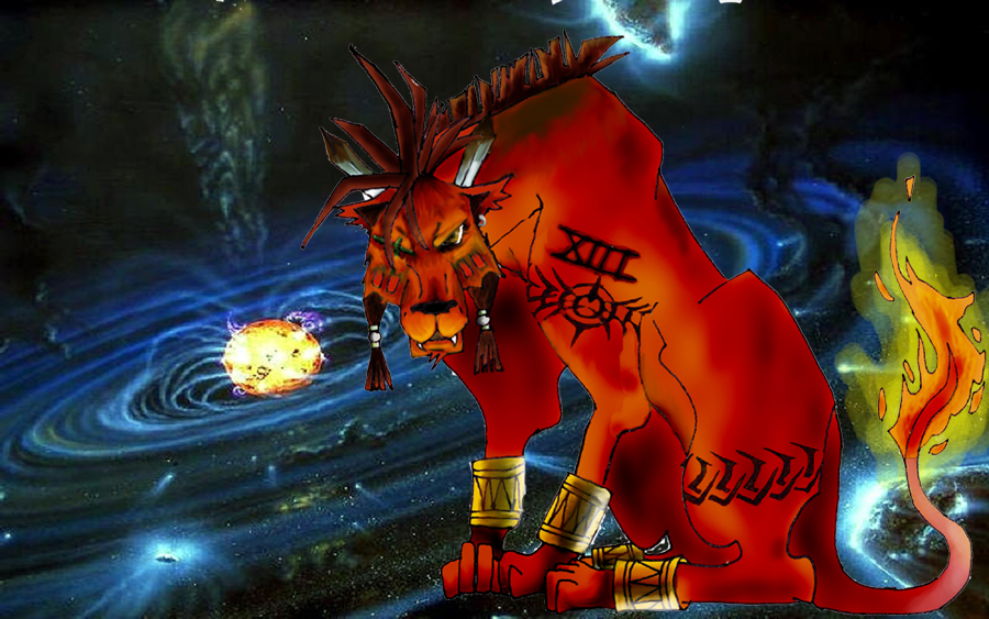 Red XIII / Nanaki (First try) by dragon_flames