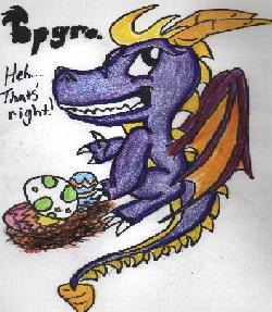 Spyro with eggs by dragon_queen12