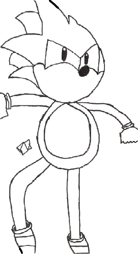 Sonic the Hegehog b&w (poorly touched up) by dragongamer13