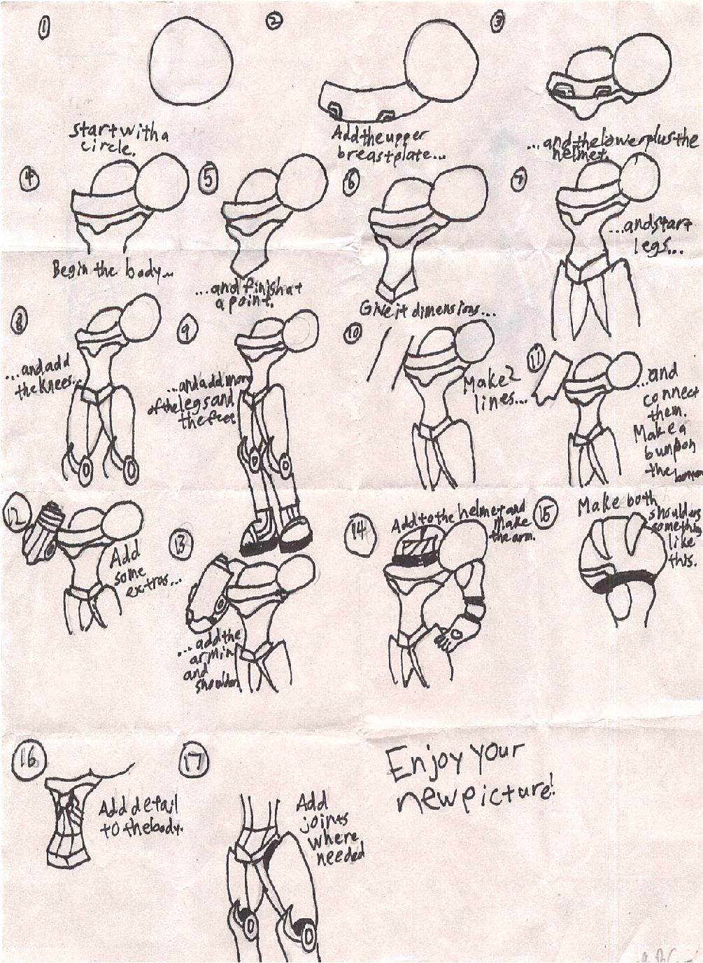 How to Draw Samus Aran by dragongamer13