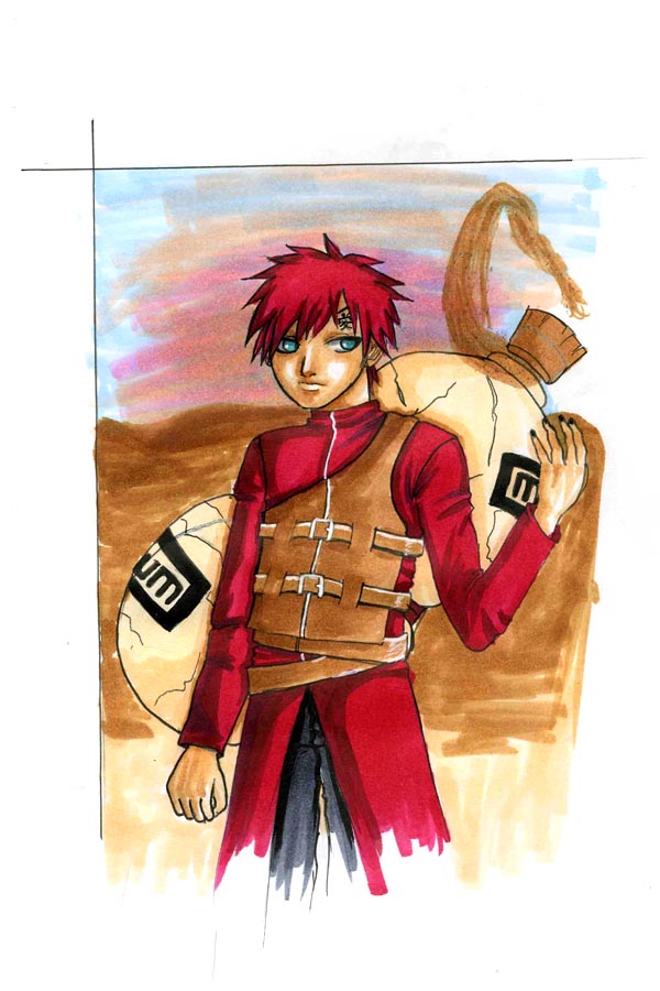 Gaara in Copic by dragonkitty1