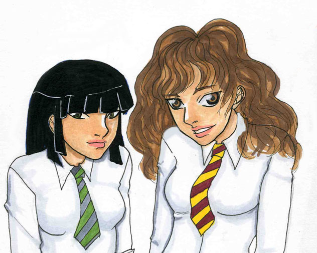 Hermoine and Pansy by dragonkitty1
