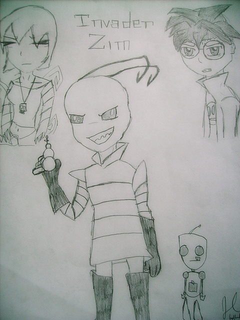 iNVADER ZiM(ANiME STYLE) by drawingfreak785