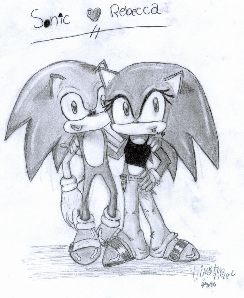 Sonic and Rebecca by drawingismyescape