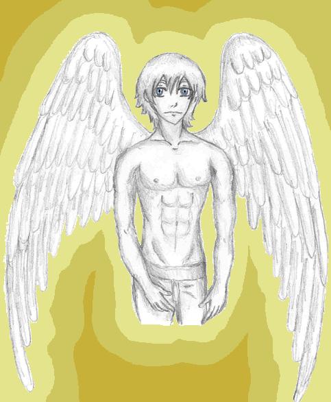 Shirtless angel O_O; by duperando