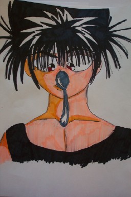 Hiei with a spoon by dustbunny