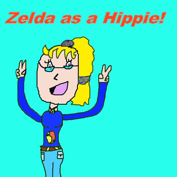 Zelda as a Hippie(Painted) by dynamite9