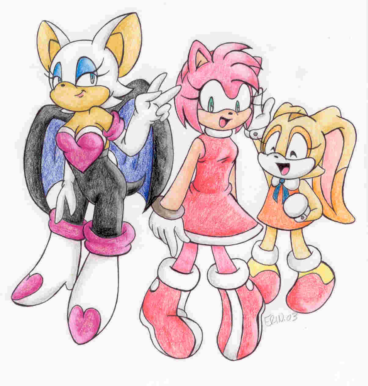 The main girls of Sonic by E-chan