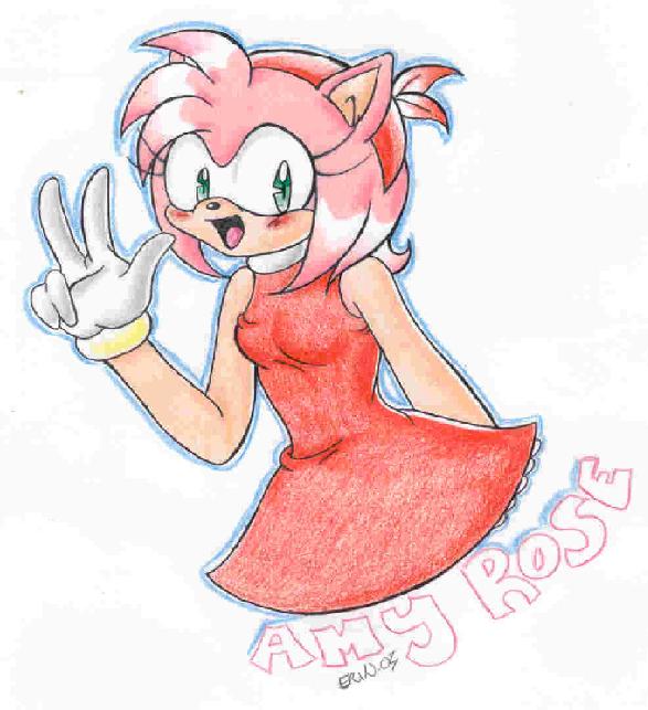 Amy Rose being kawaii by E-chan