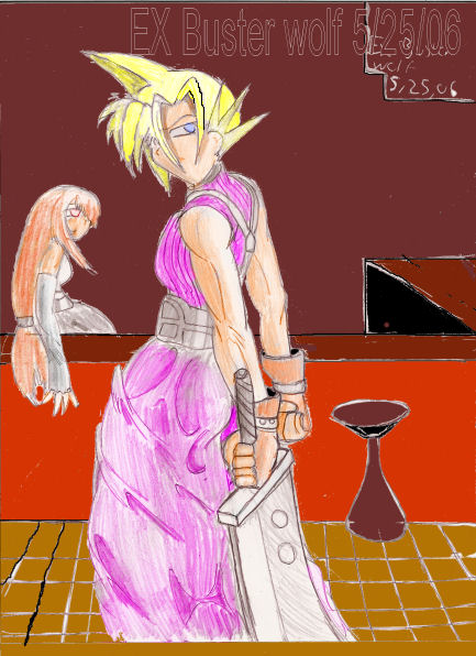 Cloud EX (in tifa's bar) by EX-Buster-wolf