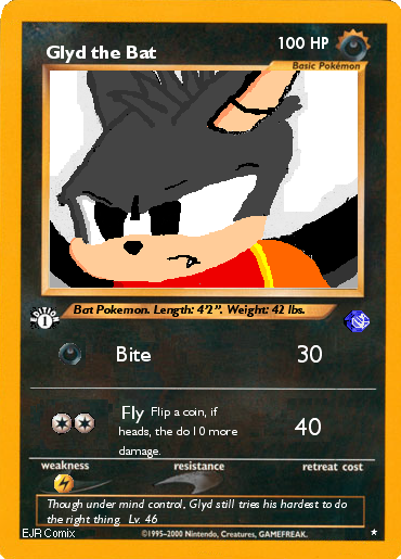 Glyd the bat pokemon card by Eclipse_Wolf